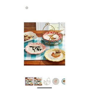 The Pioneer Woman Gingham Medley Dessert Plates Rack